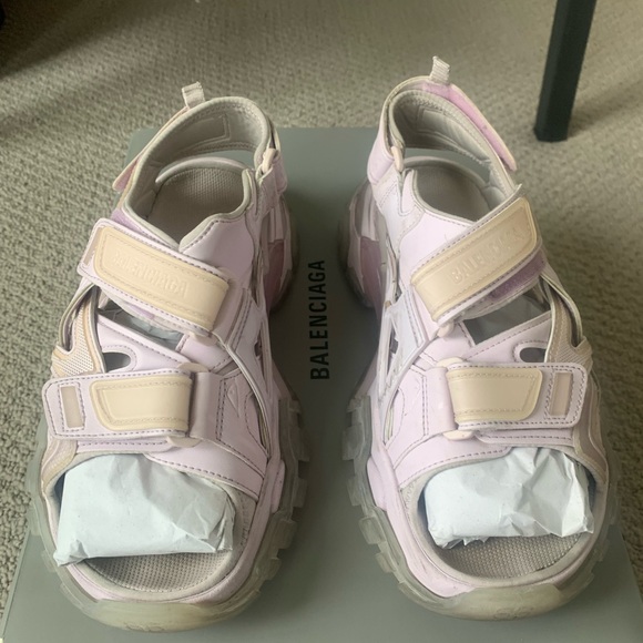 Balenciaga Track Touch Strap Sandals Lilac Lavender 38 - Picture 8 of 14